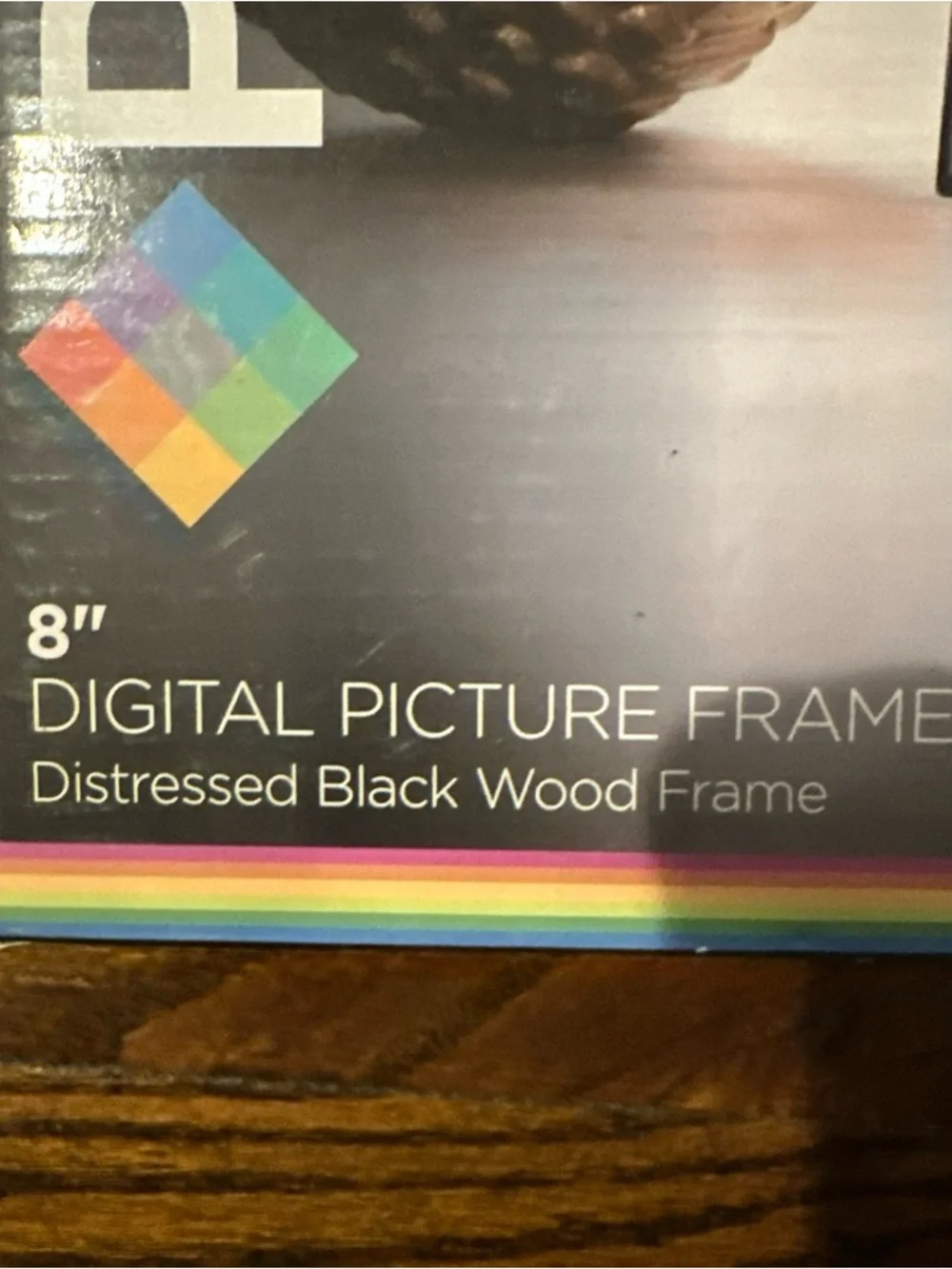 Polaroid 8 Inch Digital Picture Frame  Distressed Black wood  PDF-800DB